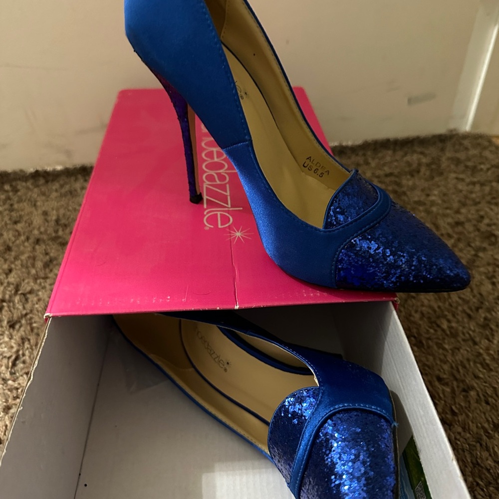 Shoe Dazzle Blue Stiletto Heels